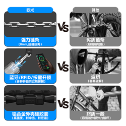 戶外騎行智能鎖：歐米智能藍(lán)牙鏈條鎖
